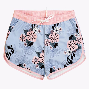 Short de bain pour homme à imprimé à carreaux, imperméable, séchage rapide, taille mi-haute, cordon de serrage, en polyester et coton tricoté - Product Image 1
