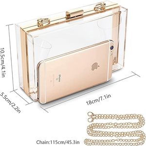 Bolso de mano transparente para mujer, con cadena, para fiestas, bodas y eventos nocturnos. - Product Image 5