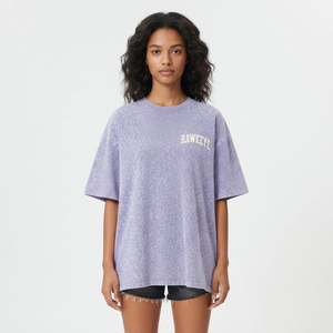 Camiseta Holgada para Mujer con Logotipo Personalizado, Estilo Vintage Lavado al Ácido, Impresión DTG Personalizada, Bordado de Alta Calidad, Manga Corta de Verano, 100% Algodón - Product Image 4