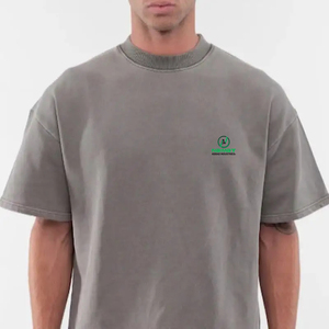 Camiseta Oversize de Algodón 100% Pesado de Lujo para Hombre, Cuello Mock, de Alta Calidad, Personalizable - Product Image 1