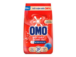 Détergent en poudre Omo pour lavage à la main, blanchissant, 770g, parfum naturel, lavage en machine, prix bas - Product Image 1
