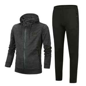 Survêtement vert pour homme, fermeture éclair intégrale, col montant, couleur unie, décontracté, avec poches latérales, respirant, en polyester, pour l'automne - Product Image 6