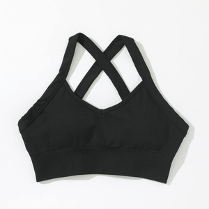 Soutien-gorge de sport pour femme, personnalisé, en gros, sans couture, confortable, avec logo frontal, respirant, séchage rapide, pour yoga et entraînement - Product Image 5