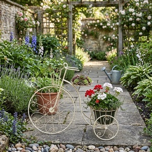 Support à plantes vintage en fer forgé, 3 niveaux, revêtement époxy, porte-pot de fleurs en métal pour décoration de jardin extérieur - Product Image 3