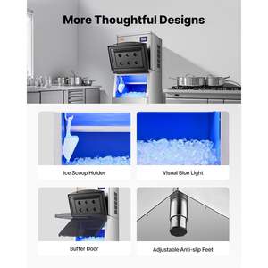 Equipo de Cocina Comercial, Máquina de Hielo de 360 Libras/24 Horas, Contenedor de Almacenamiento Grande de 250 Libras, Autolimpieza Automática, Pantalla Táctil para Uso Comercial - Product Image 6