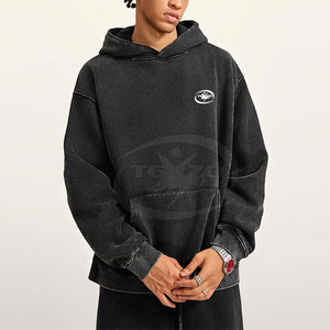 Sweat-shirts délavés à l'acide pour homme, 100% coton, respirants, légers, couleurs personnalisables, collection hiver, prix de gros - Product Image 2