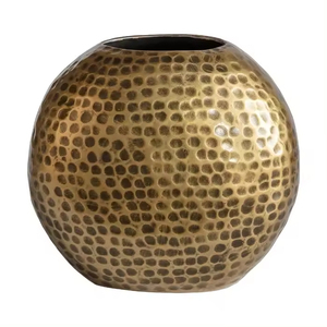 Best Sale Prices Metal Texture Flower <b>Vase</b> <b>Gold</b> Plated for Home Tabletop Decoration Oval Shape Floor Flower <b>Vases</b> - Product Image 5