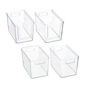 Ensemble de 4 bacs de rangement transparents en plastique pour garde-manger - Product Image 1