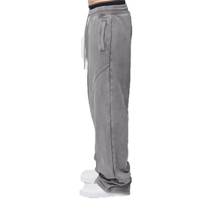 Pantalon de survêtement unisexe 100 % coton coupe droite ample, taille élastique, haute qualité, nouveau style, pour hommes, OEM - Product Image 4