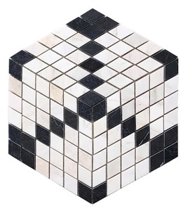 Mosaico de Mármol Blanco Lechoso con Flores Irregulares Pequeñas, Pulido, 10 mm de Grosor, Resistente al Agua, Ecológico, Moderno, para Paredes Interiores - Product Image 2