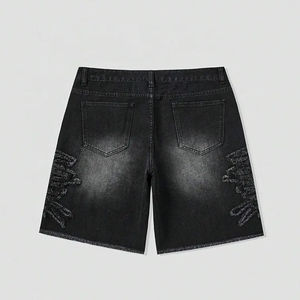 Nouveau short décontracté respirant pour homme, style personnalisé, logo brodé, délavé à l'acide, effet vieilli, grande taille, qualité supérieure - Product Image 2