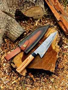 มีดเชฟทองแดงดามัสกัสพร้อมปลอก มีดทำครัวระดับพรีเมียม ผู้จัดจำหน่ายมีดเชฟสไตล์ญี่ปุ่น เครื่องมือเชฟมืออาชีพ OEM AR KNIVES IND - Product Image 3