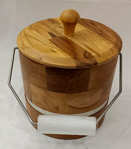 Seau à glace en bois d'acacia de luxe, forme carrée, finition brillante, fait main, derniers modèles de seaux à glace en bois - Product Image 4