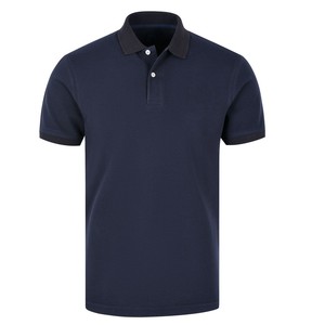 Polo homme slim fit uni noir en piqué à manches courtes, vêtement décontracté - Product Image 3