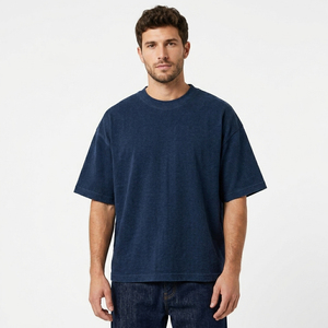 Camiseta de Manga Corta Casual para Hombre, Estilo Moderno, 280g, 100% Algodón, Transpirable, Suave, Color Sólido, Corte Ajustado - Product Image 2