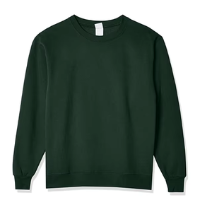 Sudadera Ligera de Cuello Redondo para Hombre, Color Verde Sólido, Corte Regular, Tejida, Manga Larga, Informal, para Otoño, 100% Algodón - Product Image 3