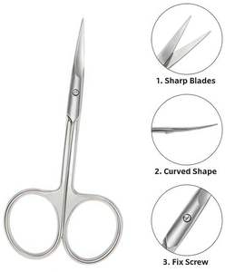 Tijeras Profesionales para Cejas de Alta Calidad, Hoja Curva de Acero Inoxidable, Herramientas de Maquillaje para Belleza y Cuidado Personal - Product Image 6