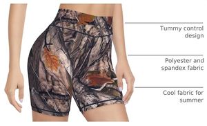 High Waist <b>Camouflage</b> Print Women's <b>Shorts</b> Breathable Spandex Polyester Sporty Fitness Wear - Product Image 3