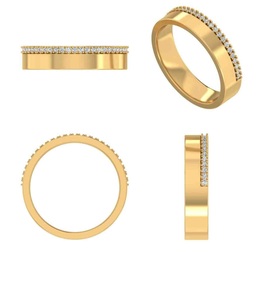 Anillo de Oro de 10K con Diamantes Cultivados en Laboratorio, Anillo de Compromiso con Pavé Lateral, Anillo de Boda Moderno y Minimalista, Joyería Fina, Fabricante Personalizado - Product Image 6