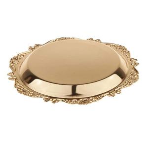 Plateau rond de luxe doré en acier inoxydable 304, assiette à serviettes, assiette à dessert en métal épaissi, écologique, pour fêtes - Product Image 2