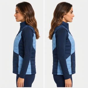 Gilet matelassé pour femme, veste sans manches de qualité supérieure, isolation légère, matière résistante à l'eau, fermeture éclair intégrale, tricoté - Product Image 5