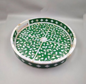 Bandeja de Servicio al por Mayor con Diseño de Resina y Incrustaciones de Nácar, Vajilla Personalizada para Desayuno, Comida y Frutos Secos - Product Image 2