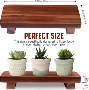 ไม้อะคาเซียแท่นวางสบู่ที่ทำจากไม้ขนาดเล็กอุปกรณ์ในห้องน้ำถาดโต๊ะเครื่องแป้งเคาน์เตอร์ห้องครัวอุปกรณ์ในห้องน้ำแสดงที่บ้าน - Product Image 3