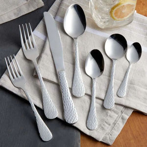 Ensemble de couverts en acier inoxydable, design moderne, passe au lave-vaisselle, fourchette, cuillère, couteau, collection de vaisselle pour la maison, la salle à manger et le restaurant - Product Image 1