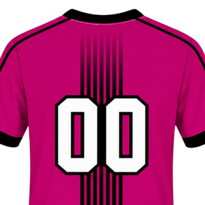Camiseta Deportiva de Rugby Rosa y Negra de Manga Corta con Cuello Redondo, Transpirable, para Entrenamiento de Equipo, Uniforme Deportivo de Alto Rendimiento - Product Image 4