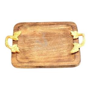 Plateau de service artisanal en bois de manguier naturel de qualité supérieure pour la décoration de table de dîner, de cuisine ou de restaurant, ou comme plateau à nourriture - Product Image 6