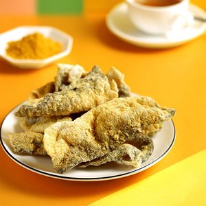 ขนมหนังปลาแซลมอนทอดกรอบ รสไข่แดง รสซ่าทะเล รสเค็มกรุบกรอบ - Product Image 4