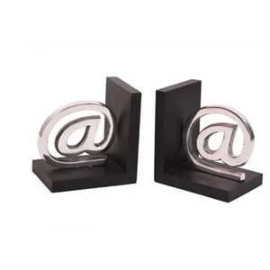 Sujetalibros Metálicos con Símbolo @, Hechos a Mano, Artísticos, Modernos, Diseño Digital, Ecológicos, Rústicos, Par - Product Image 1