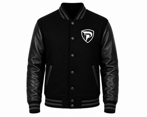 Dumela Custom Black <b>Varsity</b> <b>Bomber</b> <b>Jacket</b> <b>Men</b> Embroidered Regular Fit Winter Outerwear Windproof OEM Service - Product Image 1