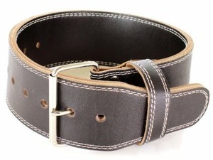 Leather <b>Weight</b> <b>Lifting</b> Belt Adjustable Waist Support Buckle Closure Unisex Strength Training Fitness <b>Equipment</b> - Product Image 2