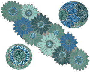 Chemin de table perlé fait à la main pour la maison et les restaurants d'hôtel chemin décoratif en tissu d'aspect royal article de cadeau de Noël - Product Image 3