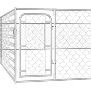 Cage pour chien extra large et robuste en acier galvanisé argenté - Product Image 4
