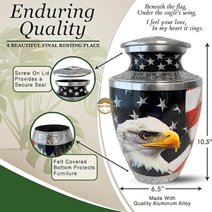 Handmade Metal Keepsake Urn for <b>Ashes</b> Decorative Brass Funeral Urn with Floral Pattern Premium Metal Cremation <b>Ashes</b> Container - Product Image 2