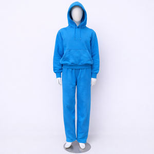 Ensemble deux pièces de survêtements de sport longs, amples et oversize, comprenant un sweat à capuche uni et un pantalon de jogging - Product Image 5