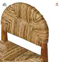Fauteuil d'appoint Kinanthi en rotin tressé à la main et teck, style mi-siècle, antique, durable, ergonomique, en laine, personnalisable, pour salon et hôtel