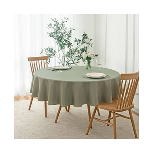 Classic Striped Woven 60x84 Inches 200 GSM GOTS Certified <b>Square</b> <b>Tablecloth</b> 100% Cotton Waterproof Oilproof Washable - Product Image 2