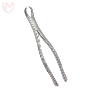 Pinzas manuales para extracción dental con agarre ergonómico y patrón en inglés para molares superiores - Product Image 1
