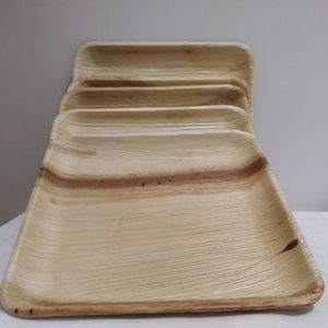 Assiettes jetables en feuilles de palmier carrées, biodégradables, compostables, écologiques, classiques/traditionnelles, résistantes au lave-vaisselle et au congélateur, pour les fêtes - Product Image 2