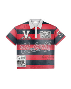 Camiseta polo de lujo de 220 GSM, transpirable, de algodón y poliéster piqué, con paneles verdes y grises a rayas, con logotipo personalizado impreso en parche, para hombre. - Product Image 3