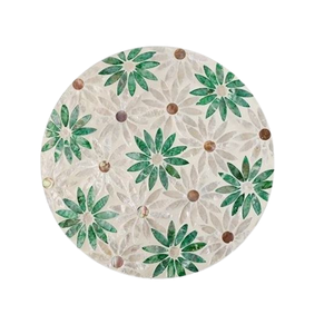 Organic Shell Mosaic Placemat Artisan Mother of Pearl Charger Plate for Boho Luxe Home and Sustainable Style - Product Image 1