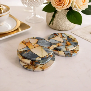 Elegantes Posavasos de Mármol de Piedra Natural Maligano Jasper, Artesanía Moderna para el Hogar, para Uso en Cocina, Comedor y Escaleras al Aire Libre - Product Image 3