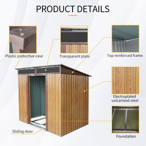 Abri de jardin métallique extérieur 1,8 m x 1,5 m avec plaque transparente et fondation pour jardin, patio, abri à café et rangement - Product Image 3