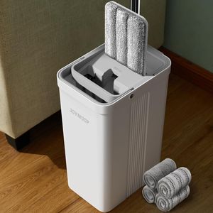 Set Secchio e Mop per Pavimenti in Legno con Manico Lungo, Strizzatore a Parete e Mop Piatto per Pulizia Pavimenti, 4 Microfibre per Pulizia Mirata - Product Image 1