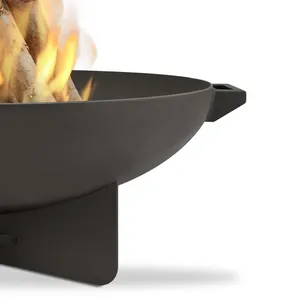 Brasero Redondo de Acero de 34 Pulgadas para Leña con Parrilla, Pantalla Antichispas, Llameador y Cubierta para Patio, Jardín y Camping - Product Image 4