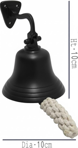 Cloche de bateau artisanale en aluminium, petite taille, à suspendre au mur, sonnette de porte nautique décorative, moderne, avec tirette en corde, pour la maison, le bureau, l'hôtel, la salle de repose - Product Image 2