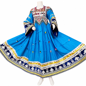 Robes longues traditionnelles afghanes brodées en dentelle pour femmes, respirantes, de bonne qualité, au design exceptionnel, style Kuchi afghan. - Product Image 1